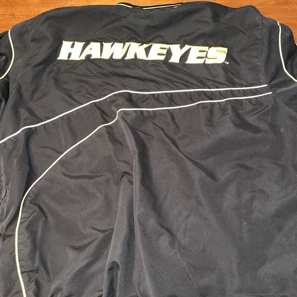 Iowa Hawkeyes Pullover Windbreaker Black Jacket XL Vintage - Picture 3 of 6
